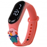 Dotykowe zegarki Świnka różowe z regulowanym paskiem