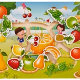 Drewniany zestaw puzzli owoce i warzywa