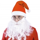 Długa śnieżnobiała broda Świętego Mikołaja na gumce