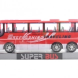 Plastowy autobus na napęd cierny – czerwony