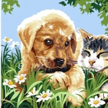 Diamentowe malowanie Mali przyjaciele 30 × 40 cm