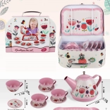 Metalowy zestaw do herbaty w walizeczce