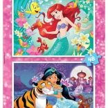 EDUCA Puzzle Disney księżniczki: Ariel i Dżasmina 2x48 elementów