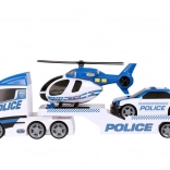 Teamsterz policyjny zestaw transportowy z helikopterem i autkiem