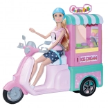 Lalka sprzedawczyni lodów 30 cm ze skuterem