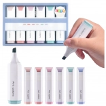 Zestaw mini zakreślaczy w pastelowych kolorach 6 szt.