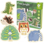 Classic World drewniane przewlekane zwierzątka – zestaw 10 elementów