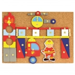 Bino gra z młotkiem Strażacy – kreatywna korkowa układanka