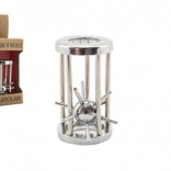 Metalowa łamigłówka Jeżyk w klatce, chromowana