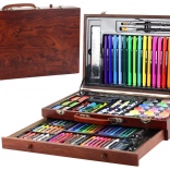 Zestaw artystyczny w drewnianej walizce 123 sztuk