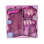 Różowy zestaw księżniczki – spódniczka, pantofelki i torebka