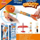 Niebieski samolot do rzucania 2w1 z wyrzutnią