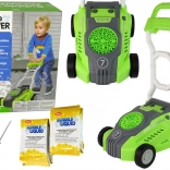 Zielona dziecięca kosiarka do baniek