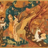 Panoramiczne puzzle Ogród jednorożców