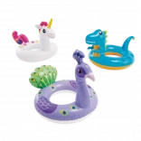 dziecięce dmuchane koło do pływania zwierzątko 86 × 58 cm (lama, jednorożec, dinozaur)
