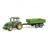 Bruder traktor John Deere z przyczepą burtową 1:16