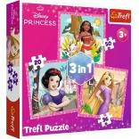 Puzzle 3w1 – piękne kwiaty – DISNEY PRINCESS Trefl