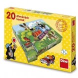 Drewniane obrazkowe klocki Krecik i transport 20 szt.