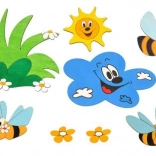 Drewniana dekoracja łąka i pszczółki DoDo