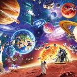 Rodzinne puzzle Podróże przez kosmos 350 elementów – COBBLE HILL
