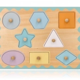 Drewniana wkładanka z uchwytami – kształty