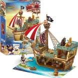 3D puzzle piracki statek ze skarbem