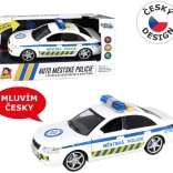 Policyjny samochód miejski z czeskim głosem i sygnałem świetlnym