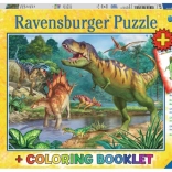 Puzzle prehistoryczny świat dinozaurów XXL 100 elementów + kolorowanki RAVENSBURGER