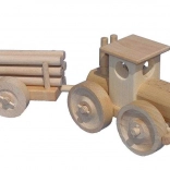 Drewniany traktor z przyczepą na kłody CEEDA CAVITY – naturalny
