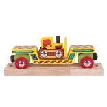 Bigjigs Rail wagon z buldożerem i 2 torami
