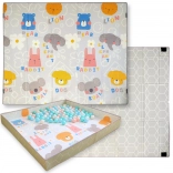 Dwustronna składana piankowa mata do zabawy 2w1 HUMBI 200 × 180 cm z brzegami na rzep