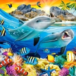 Puzzle 1000 elementów delfiny w tropikach