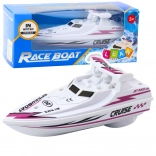 Biała motorowa łódka na baterie