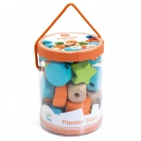 Djeco Drewniane Nawlekanie Kształty