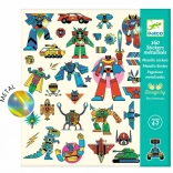 DJECO Metaliczne Naklejki Roboty