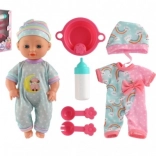 Lalka niemowlę z twardym ciałkiem i akcesoriami, 25 cm