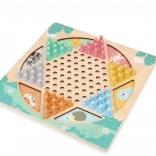 Drewniana dwustronna gra planszowa – HALAMA oraz Węże i Drabiny