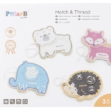 PolarB przewlekane zwierzątka – drewniany zestaw do rozwoju motoryki małej