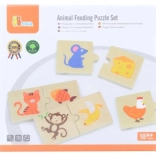 VIGA drewniane puzzle Nakarm zwierzątko – co jedzą zwierzęta, 24 elementy