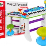 Niebieski zestaw muzyczny Keyboard + Bębny + Mikrofon dla dzieci 3+ Światła + Dźwięki 2 oktawy