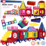 Magnetyczny zestaw konstrukcyjny 3D pociąg, 72 elementy