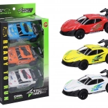 Zestaw metalowych autek 11 cm – 3 szt., na nakręcanie