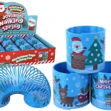 Kultowa niebieska sprężynka z motywem świątecznym 6 cm