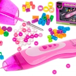 Różowy zestaw do zaplatania z koralikami