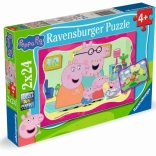 Puzzle Świnka Peppa 2×24 elementy Ravensburger