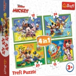 Puzzle 4w1 MICKEY I PRZYJACIELE