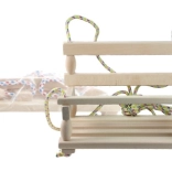 Drewniana huśtawka wisząca dla dzieci, naturalna