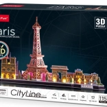 świecące 3D puzzle CityLine panorama Paryż 115 elementów