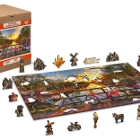 Drewniane puzzle Rowery w Amsterdamie 2w1, 150 części