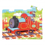 Drewniane puzzle pociąg, 9 elementów – BIGJIGS TOYS